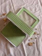 Load image into Gallery viewer, Agate - Green Stripes Double Zipper Travel Organizer
