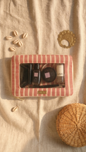 Load image into Gallery viewer, Agate - Red Stripes Double Zipper Travel Organizer
