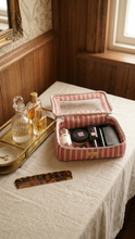 Load image into Gallery viewer, Agate - Red Stripes Double Zipper Travel Organizer
