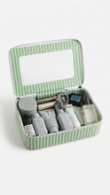 Load image into Gallery viewer, Agate - Green Stripes Double Zipper Travel Organizer
