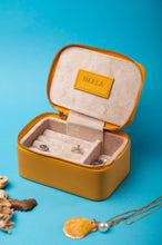 Load image into Gallery viewer, Coral - Mustard Compact Travel Jewelry Box
